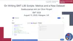 New Dataset and Metrics for Analyzing SMT-LIB Scripts